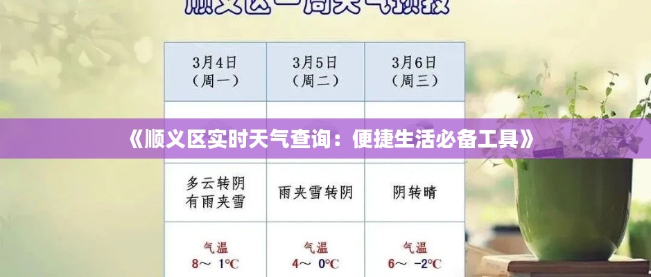 《顺义区实时天气查询:便捷生活必备工具》