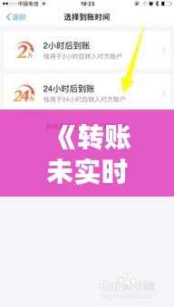 《转账未实时到账,揭秘原因及应对策略》