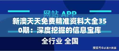 新澳天天免费精准资料大全350期:深度挖掘的信息宝库