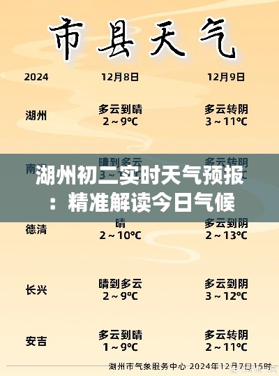 湖州初二实时天气预报:精准解读今日气候