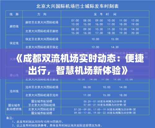 《成都双流机场实时动态:便捷出行,智慧机场新体验》