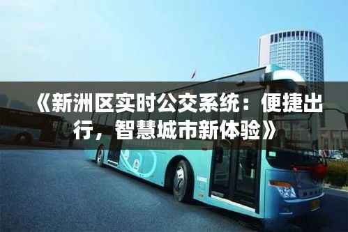 《新洲区实时公交系统：便捷出行，智慧城市新体验》