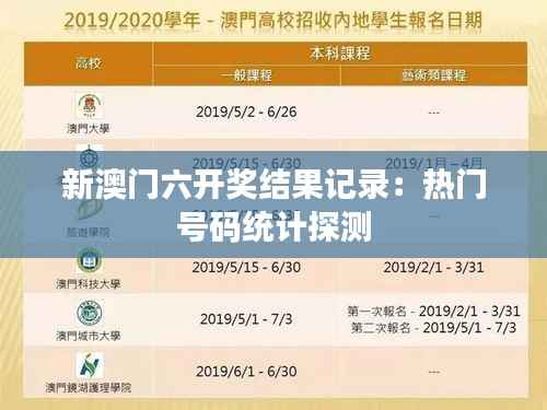 新澳门六开奖结果记录:热门号码统计探测