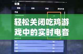 轻松关闭吃鸡游戏中的实时电音：操作指南详解