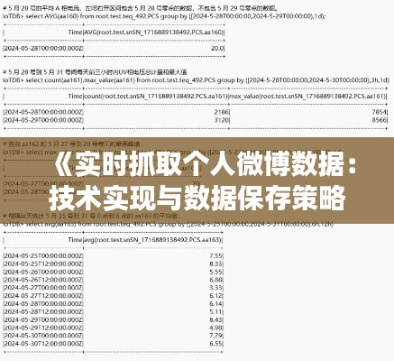 《实时抓取个人微博数据:技术实现与数据保存策略》