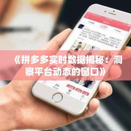 《拼多多实时数据揭秘:洞察平台动态的窗口》