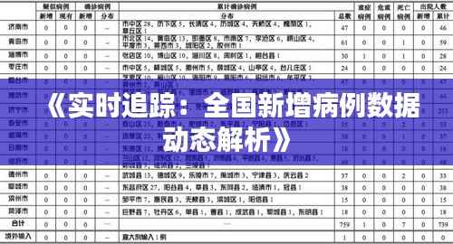 《实时追踪:全国新增病例数据动态解析》