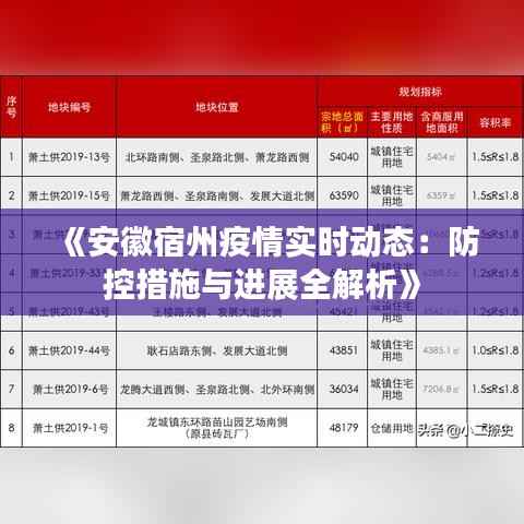 《安徽宿州疫情实时动态:防控措施与进展全解析》