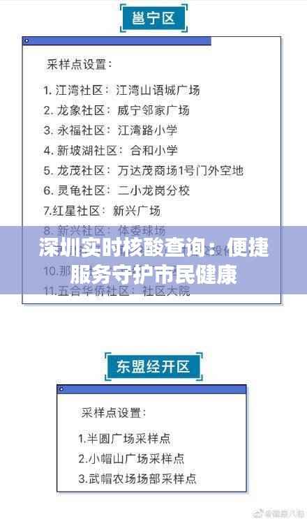 深圳实时核酸查询:便捷服务守护市民健康