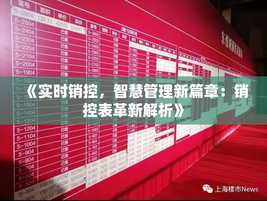 《实时销控,智慧管理新篇章:销控表革新解析》