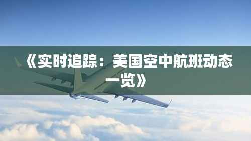 《实时追踪:美国空中航班动态一览》