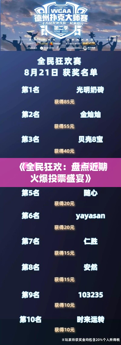《全民狂欢:盘点近期火爆投票盛宴》
