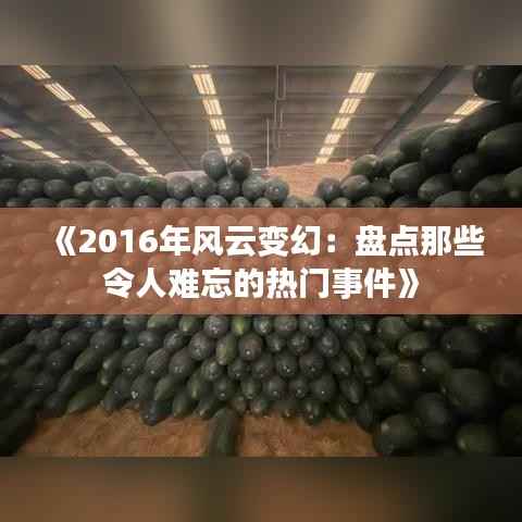 《2016年风云变幻:盘点那些令人难忘的热门事件》