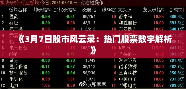 《3月7日股市风云录:热门股票数字解析》