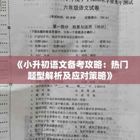 《小升初语文备考攻略:热门题型解析及应对策略》