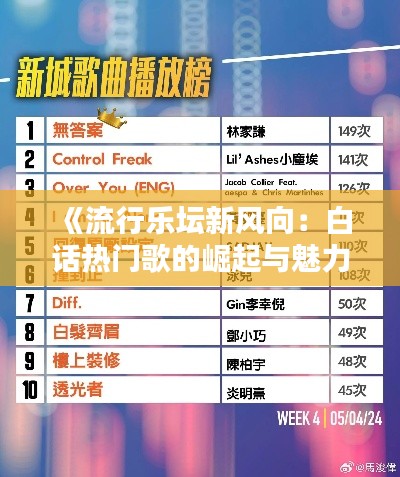 《流行乐坛新风向:白话热门歌的崛起与魅力》