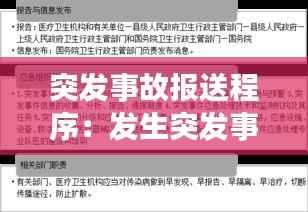 突发事故报送程序:发生突发事故后报告及处置流程