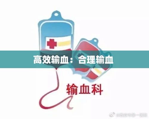 高效输血:合理输血