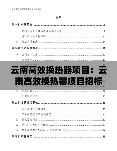 云南高效换热器项目:云南高效换热器项目招标