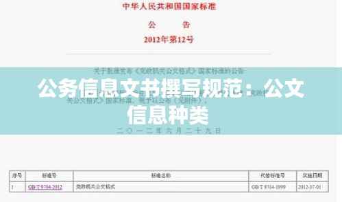 公务信息文书撰写规范：公文信息种类 