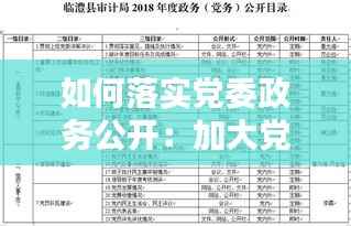 如何落实党委政务公开:加大党务政务公开力度