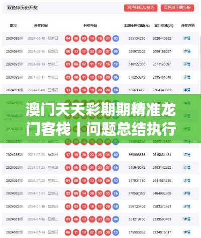 澳门天天彩期期精准龙门客栈|问题总结执行方案