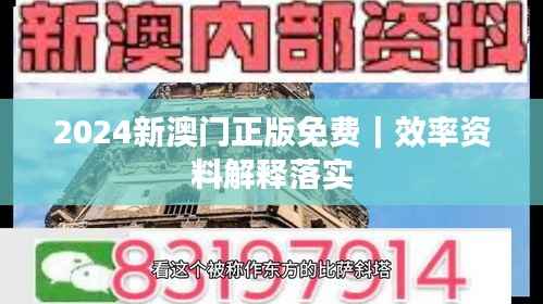 2024新澳门正版免费｜效率资料解释落实