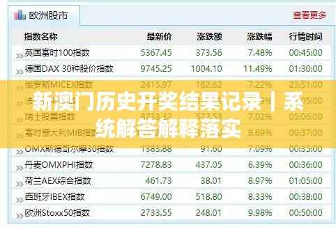新澳门历史开奖结果记录|系统解答解释落实