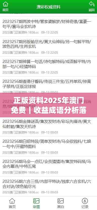正版资料2025年澳门免费|收益成语分析落实