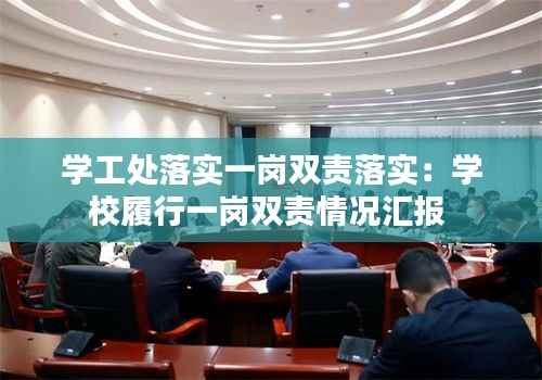 学工处落实一岗双责落实:学校履行一岗双责情况汇报