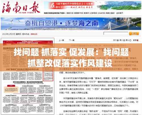 找问题 抓落实 促发展：找问题抓整改促落实作风建设 