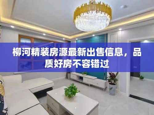 柳河精装房源最新出售信息,品质好房不容错过