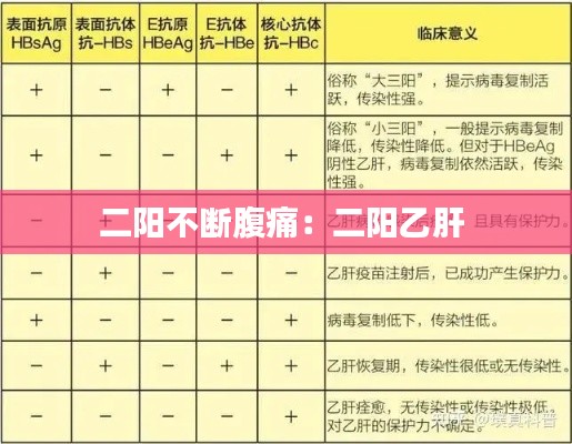 二阳不断腹痛:二阳乙肝