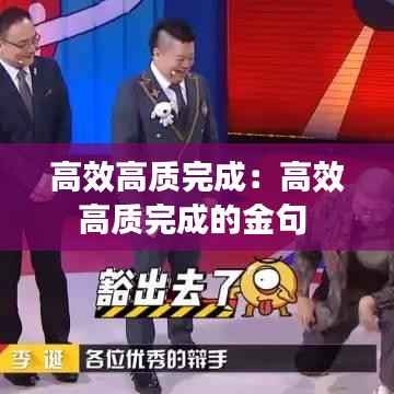 高效高质完成：高效高质完成的金句 