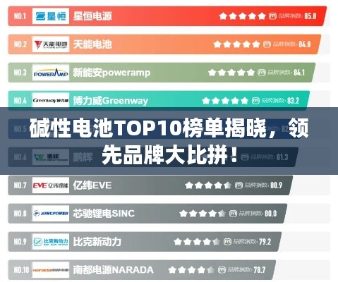 碱性电池TOP10榜单揭晓,领先品牌大比拼!