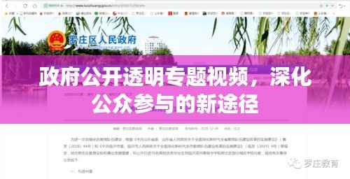 政府公开透明专题视频,深化公众参与的新途径