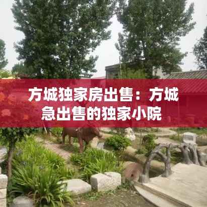 方城独家房出售:方城急出售的独家小院