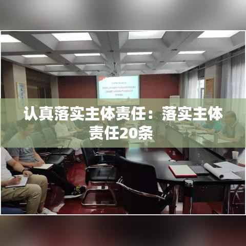 认真落实主体责任:落实主体责任20条