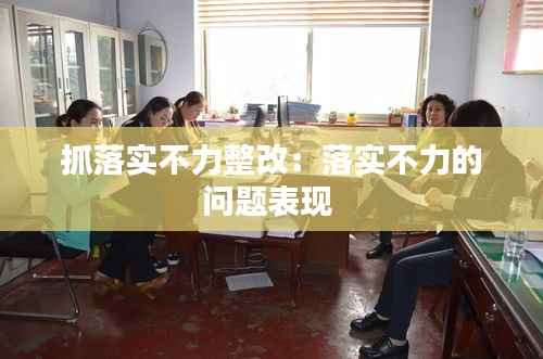 抓落实不力整改:落实不力的问题表现