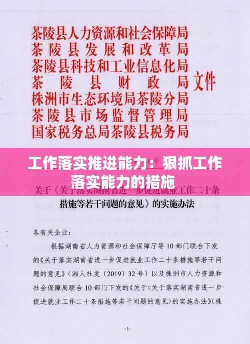 工作落实推进能力:狠抓工作落实能力的措施