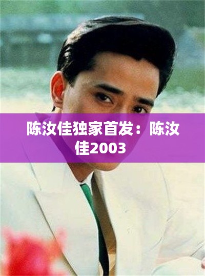 陈汝佳独家首发:陈汝佳2003