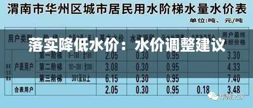 落实降低水价：水价调整建议 