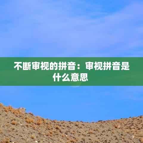 不断审视的拼音:审视拼音是什么意思