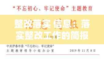 整改落实 信息：落实整改工作的简报 