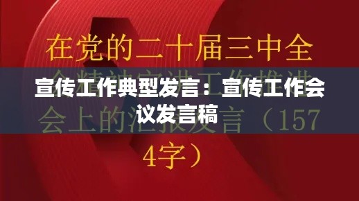 宣传工作典型发言：宣传工作会议发言稿 