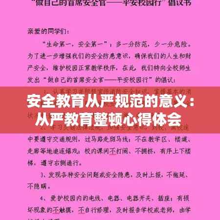 安全教育从严规范的意义:从严教育整顿心得体会