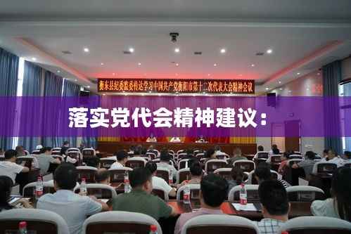 落实党代会精神建议: