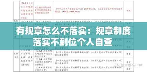 有规章怎么不落实:规章制度落实不到位个人自查
