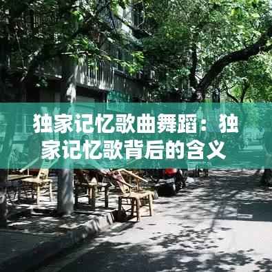 独家记忆歌曲舞蹈:独家记忆歌背后的含义