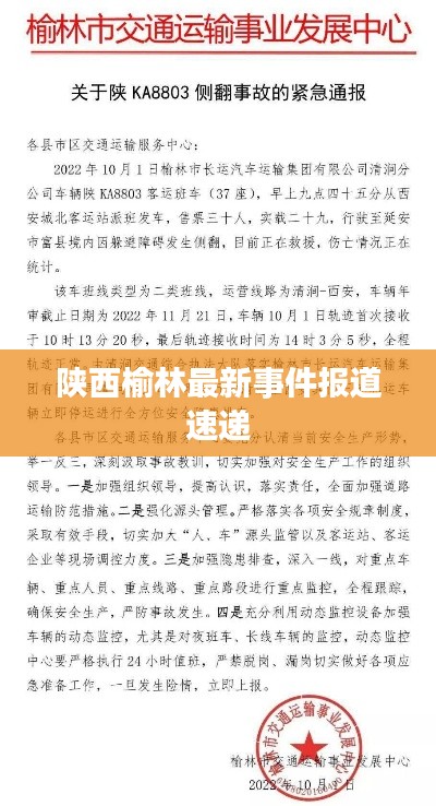 陕西榆林最新事件报道速递